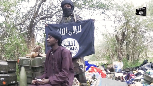 This unidentified man spoke in the last Boko Haram video earlier this month