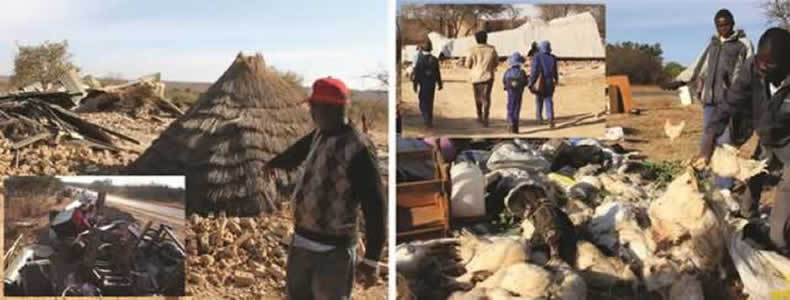 Families left homeless after demolitions..... Chickens and puppies brutally killed