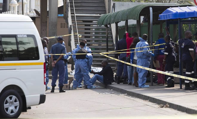 As most of the city prepared to start the day at 6am, 11 men arrived with 25 firearms including R5 rifles, 9mm pistols and shotguns at the Brook Street taxi rank, where the Zamokuhle Taxi Association operates. Gunfire rang out. Within a few minutes a taxi operator, a security guard and a bystander were dead.