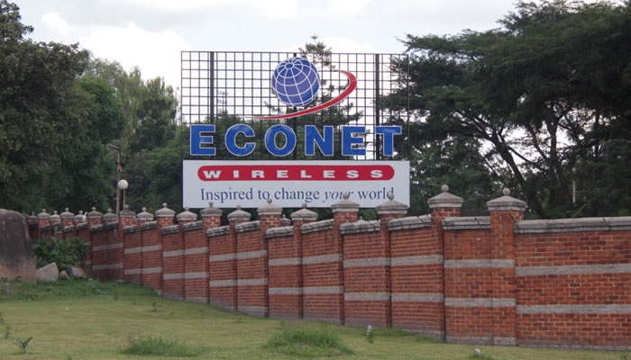 Outside the Econet Wireless headquarters in Harare
