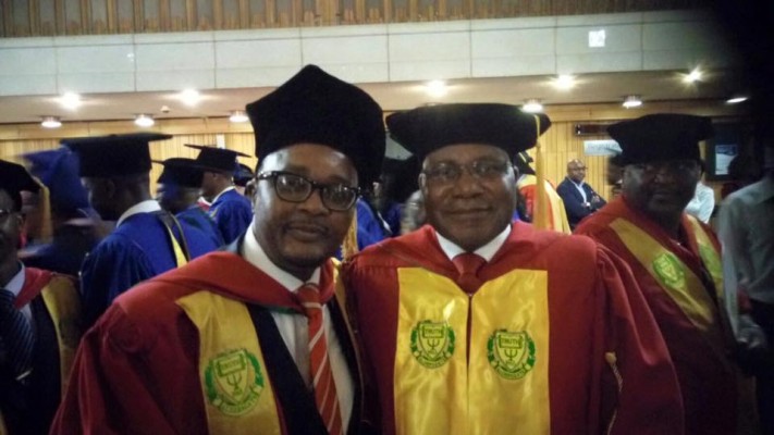 Walter Mzembi seen here with Christopher Mushohwe