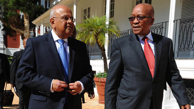 President Jacob Zuma accompanies Finance Minister Pravin Gordhan to Parliament. (Siyabulela Duda, GCIS