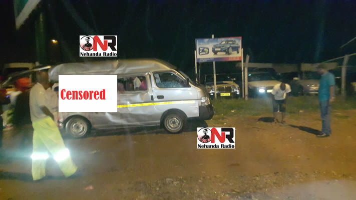 Two people died on the spot, while several others were injured — three of them seriously — when a Mutsvanzva Bus side-swiped with a kombi along Seke Road near ABC Auctions