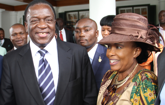 Vice President Emmerson Mnangagwa and his wife Auxilia