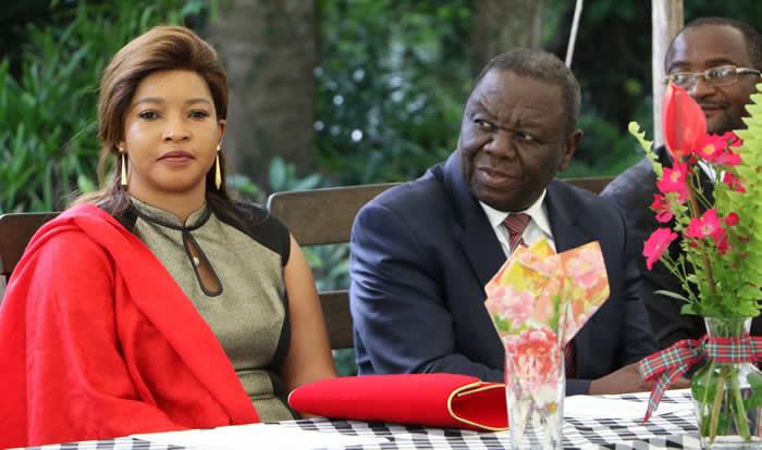 Opposition leader Morgan Tsvangirai and his wife Elizabeth