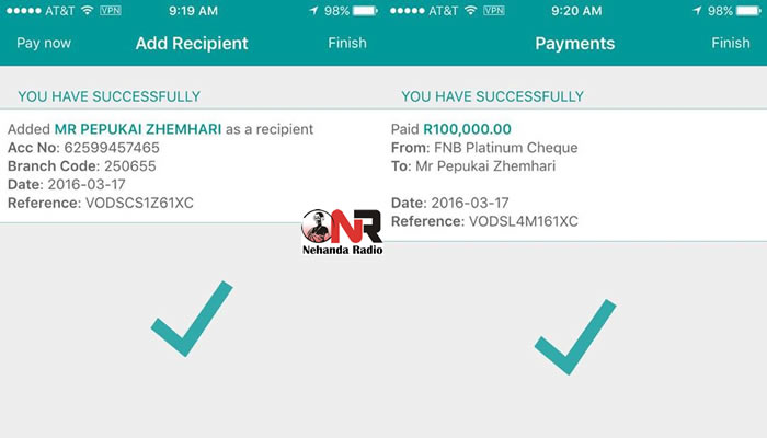 Wicknell Chivayo posted evidence of his R100 000 payment to Baba Tencen