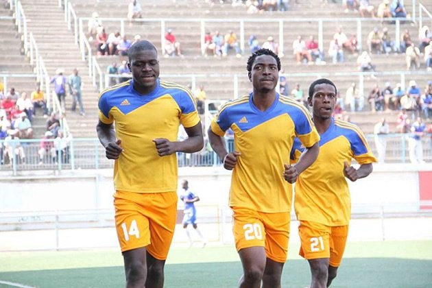 Harare City players warming up