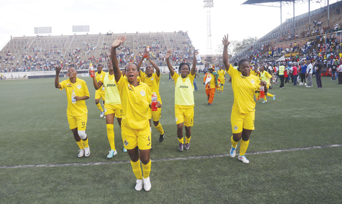 Mighty Warriors celebrate after beating Cameroon at Rufaro Stadium this year