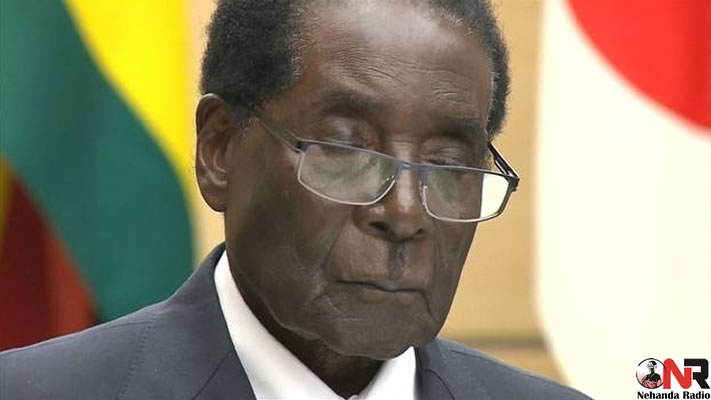 Robert Mugabe sleeping on the podium in Japan