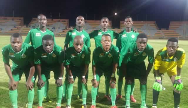 TEENAGE HEROES . . . The Zimbabwe Young Warriors pose for a group photo before their match against Botswana last night which they won 2-0