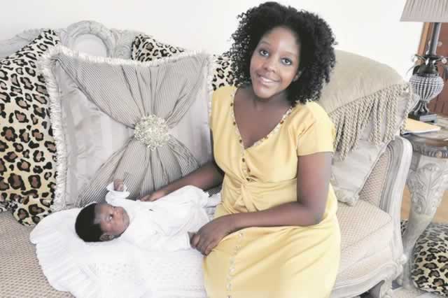 Mrs Bona Chikore with her bundle of joy Simbanashe. – (Picture by Presidential Photographer Joseph Nyadzayo)