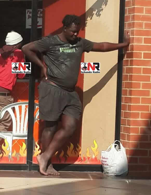 This is a picture of former Amazulu (Zimbabwe) football player David Mkandawire begging on the streets of Kempton Park in South Africa.