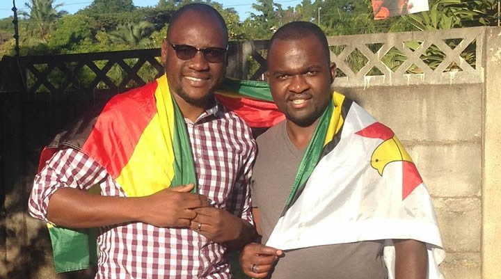 Pastor Evan Mawarire seen here with Patson Dzamara, the brother of abducted and missing activist Itai Dzamara