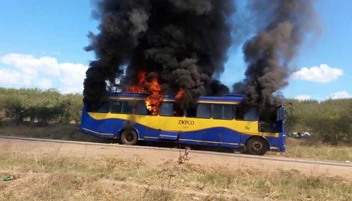 More than 70 pupils at Regina Mundi High School in Lupane escaped unhurt when a Zupco bus they were travelling on caught fire due to a suspected mechanical fault near Tsholotsho Business Centre.