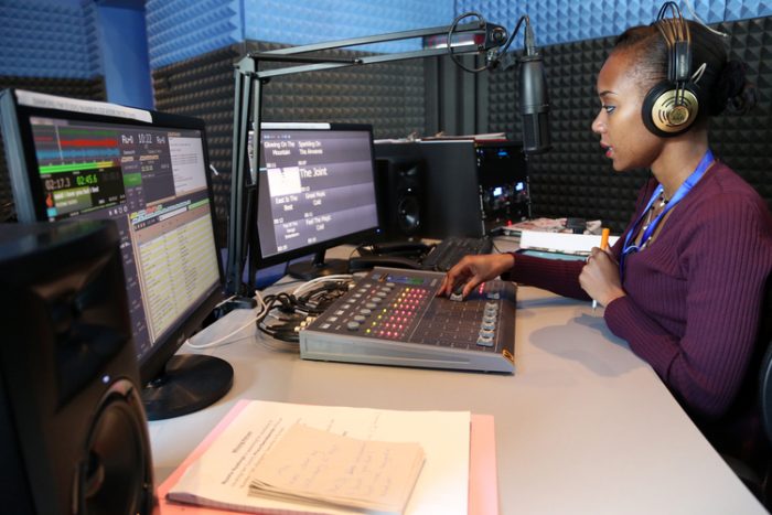 Diamond FM's presenter Charlene Mataure in the studio at recently launched Mutare station