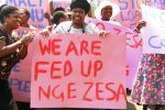 Ministry says ZESA fails to operate due to forex and vehicle shortages File picture of residents demonstrating against power utility ZESA