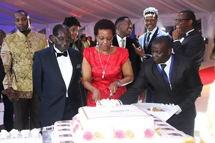 Grace Mugabe cutting her birthday cake last year zwnews.com