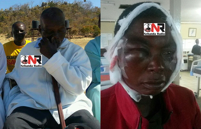 Madzibaba Wimbo and one of his wives after she was beaten trying to visit the abducted prophet