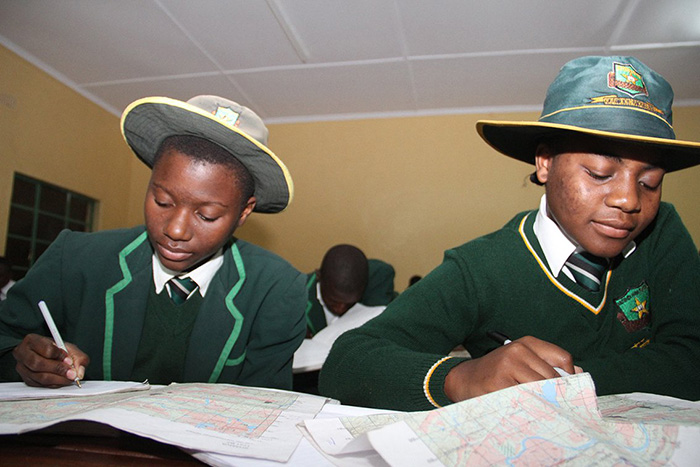 Students from Mutendi Mission high school during an evening study