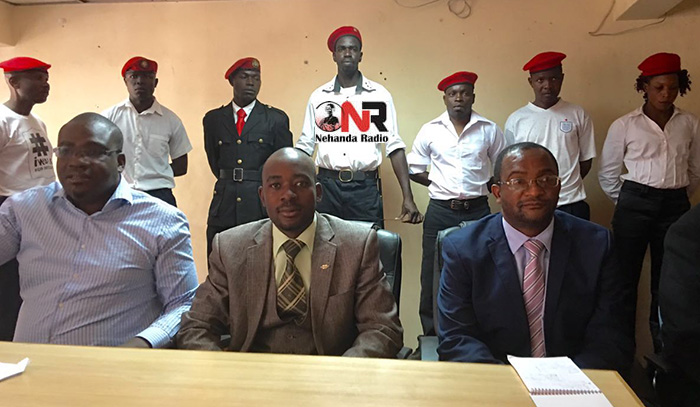 Chalton Hwende, Nelson Chamisa and Douglas Mwonzora