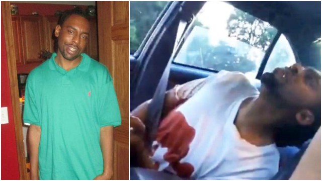 right, Philando Castile (Facebook photo) left, Facebook Live video screen capture of Castile after being shot by police