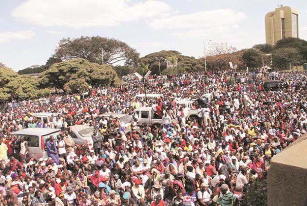 Thousands of Zanu PF youths on Wednesday marched in central Harare without any hassles, a development that provoked accusations of police bias from MDC-T.