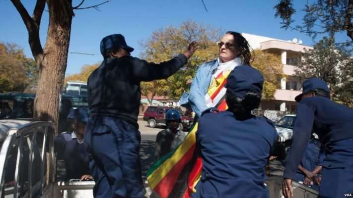 FILE: One of the arrested protesters Jenni Williams at Queens Sports Club in Bulawayo