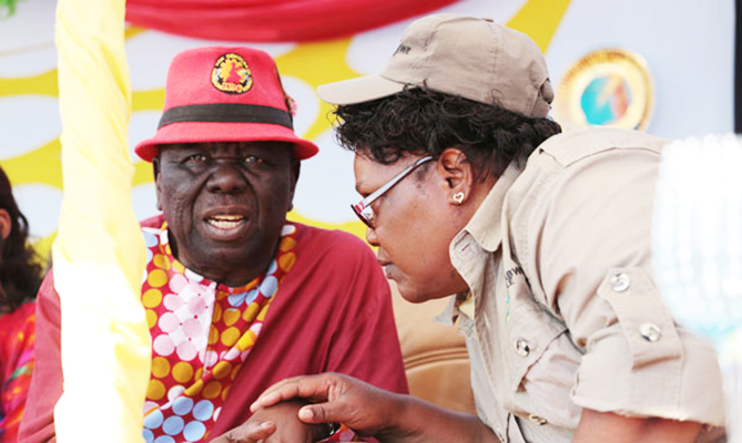 Morgan Tsvangirai and Joice Mujuru seen here in Gweru