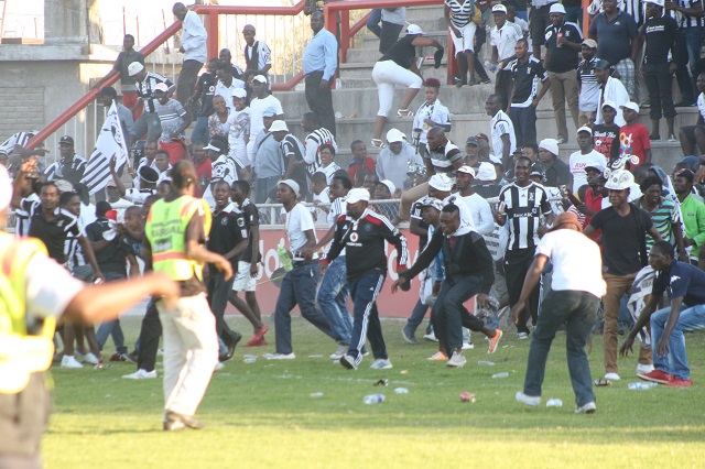 File Picture from 2016 of violent scenes from Barbourfields Stadium in Bulawayo