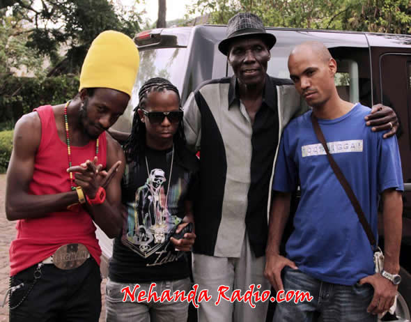 File Picture: From left to right, Winky D, Vee Mampeezy and Oliver Mtukudzi merging their creative talents to come up with a song to mobilise men for circumcision in 2012