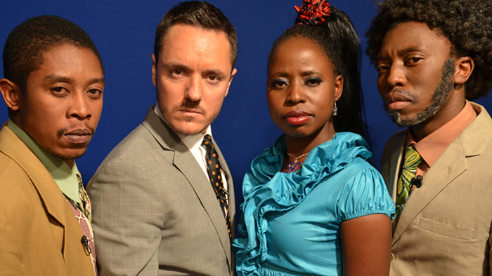 Cast members of Zambezi News, pictured left to right – Michael Kudakwashe, Samm Farai Monro, Chipo Chikara and Tongai Makawa
