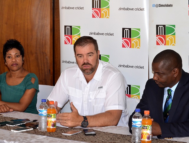 Heath Streak at a Press conference in Bulawayo yesterday