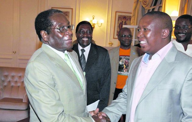 President Robert Mugabe seen here with South African opposition leader Julius Malema