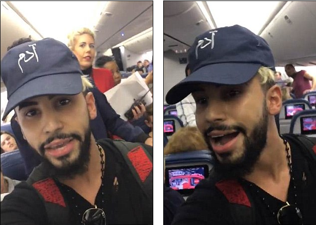 This is the shocking moment a YouTube prankster was allegedly 'kicked off' a Delta flight at Heathrow for speaking Arabic