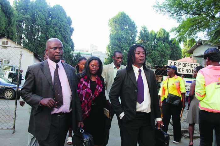 Tafadzwa Mapako and her legal team walk out of the Civil Magistrates Court. PIC: Angela Jimu