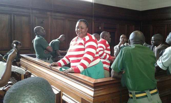 One of the jailed activists Yvonne Musarurwa immediately after the sentencing.