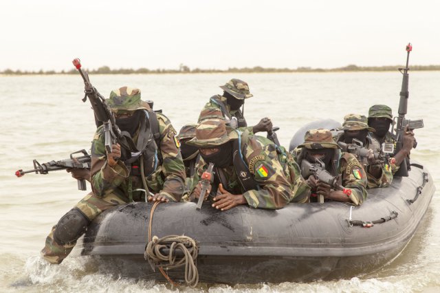 Senegalese special operations forces conduct a beach landing exercise