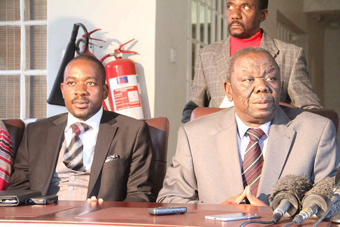 Nelson Chamisa and the late Morgan Tsvangirai