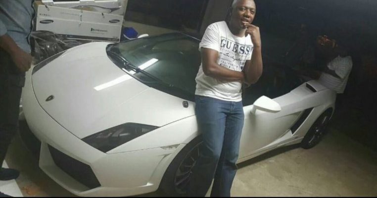 The Lamborghini pic circulating on Twitter, allegedly the car seized from one of the suspects in the OR Tambo International Airport robbery. It's not clear if the man in the photo is a suspect or one of the police who arrested them or nothing to do with this at all.