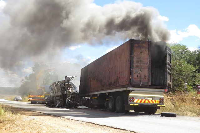 TWENTY passengers were burnt beyond recognition while 41 were critically injured in a horrific accident that happened when a South Africa-bound Proliner Bus sideswiped with a haulage truck and caught fire in Chirumanzu.