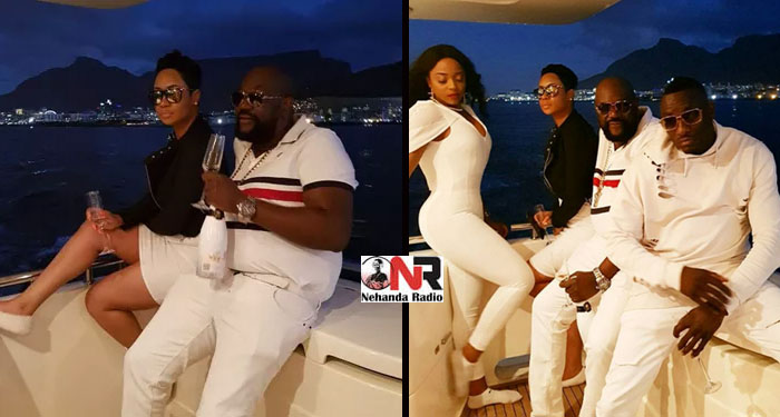 Pokello, who is married to Ghanaian tailor and fellow Big Brother Africa former contestant Elikem Kurmodzie, was pictured in Cape Town, South Africa on a yacht party hosted by businessman and socialite Tazvi Mhaka.