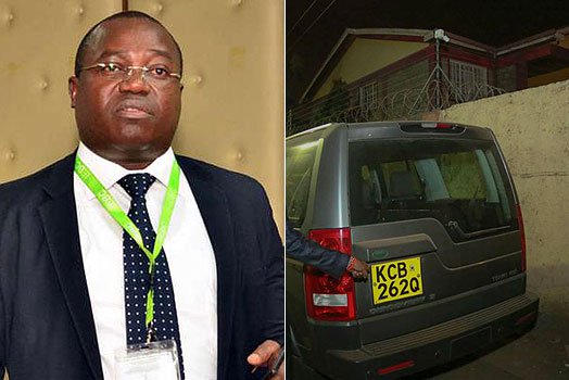 LEFT: IEBC Data Centre and Infrastructure manager Chris Musando (right) addresses a media briefing at Anniversary Towers on July 6, 2017. RIGHT: His vehicle was found parked in Roysambu. PHOTOS | COURTESY | FILE