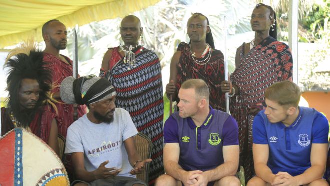 Rooney has been the centre of attention since Everton flew into Tanzania on Wednesday for a friendly.