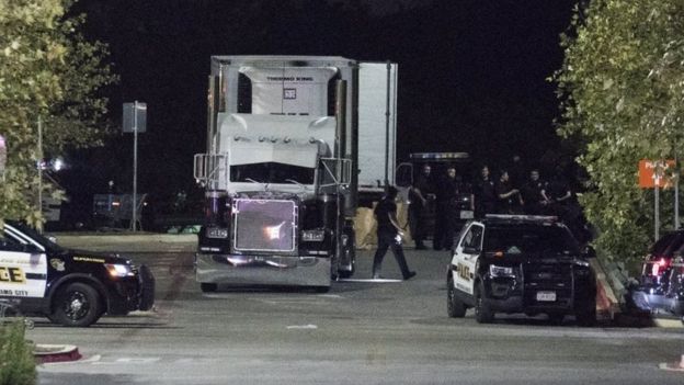 Eight people found dead inside truck in Texas car park