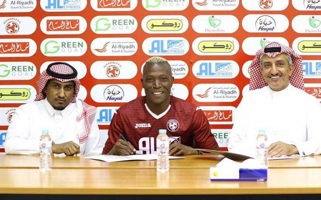 SIGNED AND SEALED . . . Zimbabwe international forward Tendai Ndoro is all smiles after completing his move to Saudi Arabian side Al Wehda (Mecca) yesterday