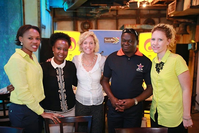 Boni Mchunu (Tourism KZN), Phindile Ngcobo (Tourism KZN), Trish Taylor (East Coast Radio), Piwayi Dzuda (Star FM) and Rachel Liebetrau (Dube TradePort)