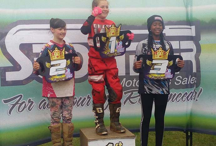 Tanya Muzinda, the poster-girl of Zimbabwean motocross, made her presence felt during the opening day of the British Girls National Championships at the famous Wroxton track in Oxford