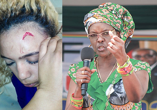Zimbabwean First Lady Grace Mugabe after she maintained in court papers that the young South African model Gabriella Engels who accused her of assault was the actual aggressor