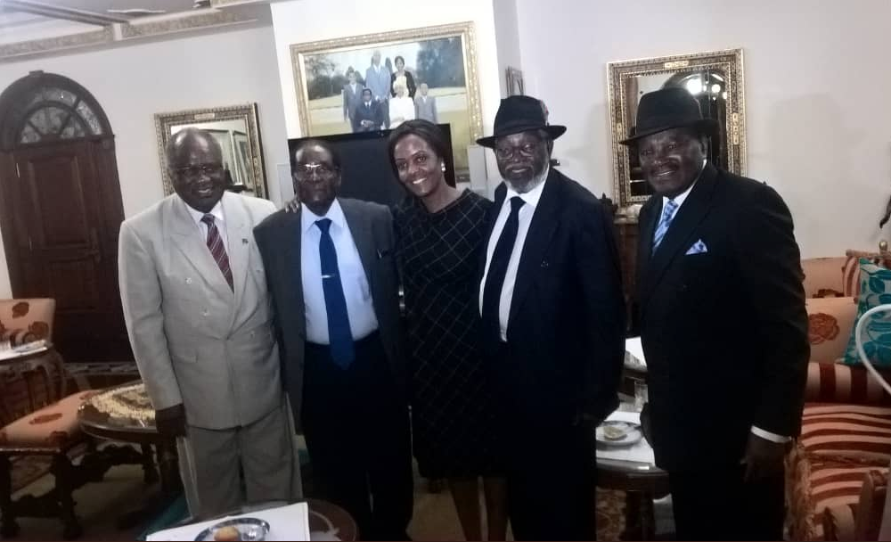 Former Namibian President Hifikepunye Pohamba, Founding President Sam Nujoma and Vice President Nickey Iyambo met former Zimbabwean President Robert Mugabe and wife Grace on Friday. The Namibian delegation was in that country for the inauguration of Emmerson Mnangagwa.