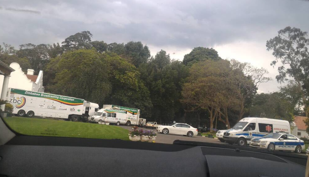 ZBC outside broadcast vans outside State House